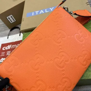 Gucci 696009 Jumbo GG Střední Messenger Taška Oranžová