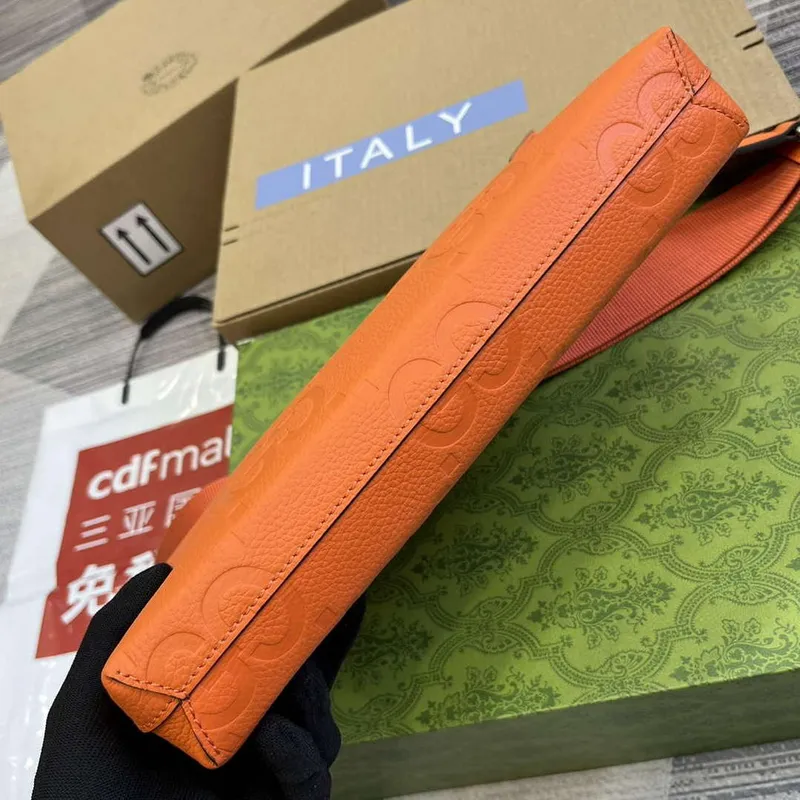 Gucci 696009 Jumbo GG Střední Messenger Taška Oranžová