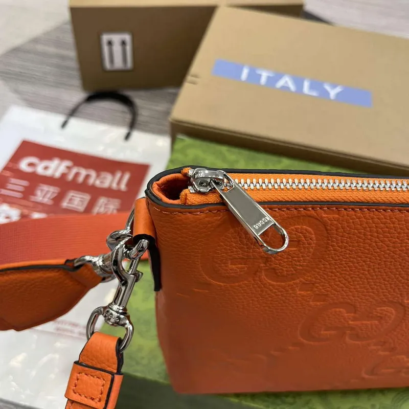 Gucci 696009 Jumbo GG Střední Messenger Taška Oranžová