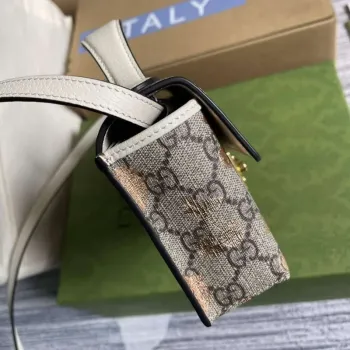 Gucci 652683 Padlock Mini Taška Bílá kůže