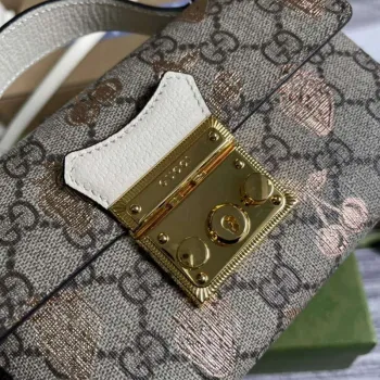 Gucci 652683 Padlock Mini Taška Bílá kůže