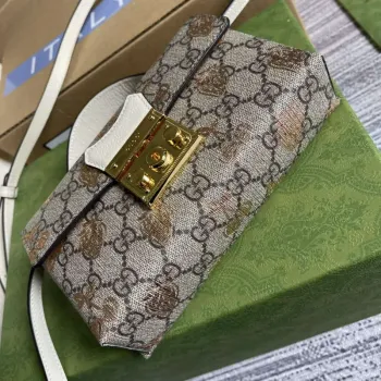 Gucci 652683 Padlock Mini Taška Bílá kůže