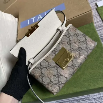 Gucci 652683 Padlock Mini Taška Bílá kůže