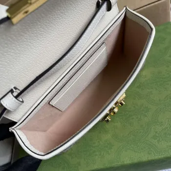 Gucci 652683 Padlock Mini Taška Bílá kůže