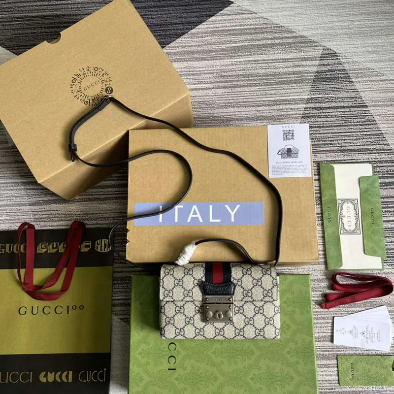 Gucci 652683 Mini Taška s Zámkem Černá
