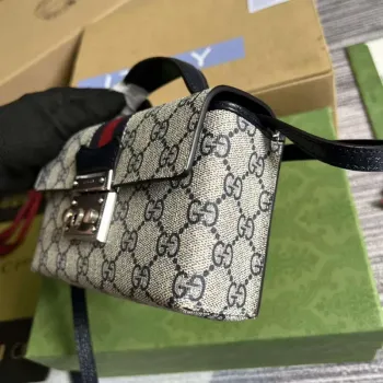 Gucci 652683 Mini Taška s Zámkem Černá