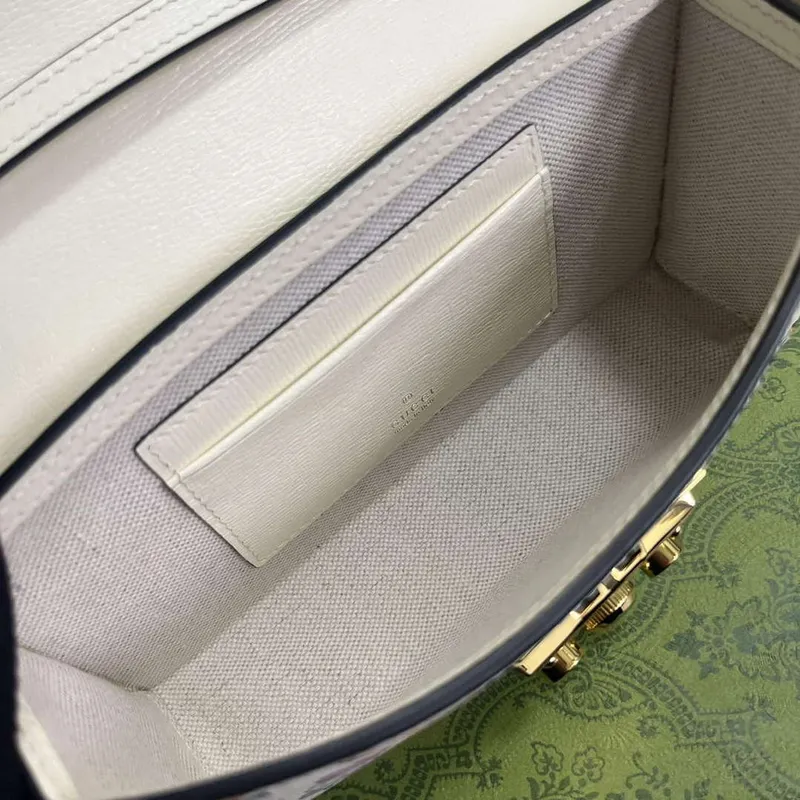 Gucci 652683 Padlock Mini Taška Bílá kůže zvířecí potisk