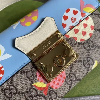 Gucci 652683 Mini Taška s Zámkem Modrá a Bílá