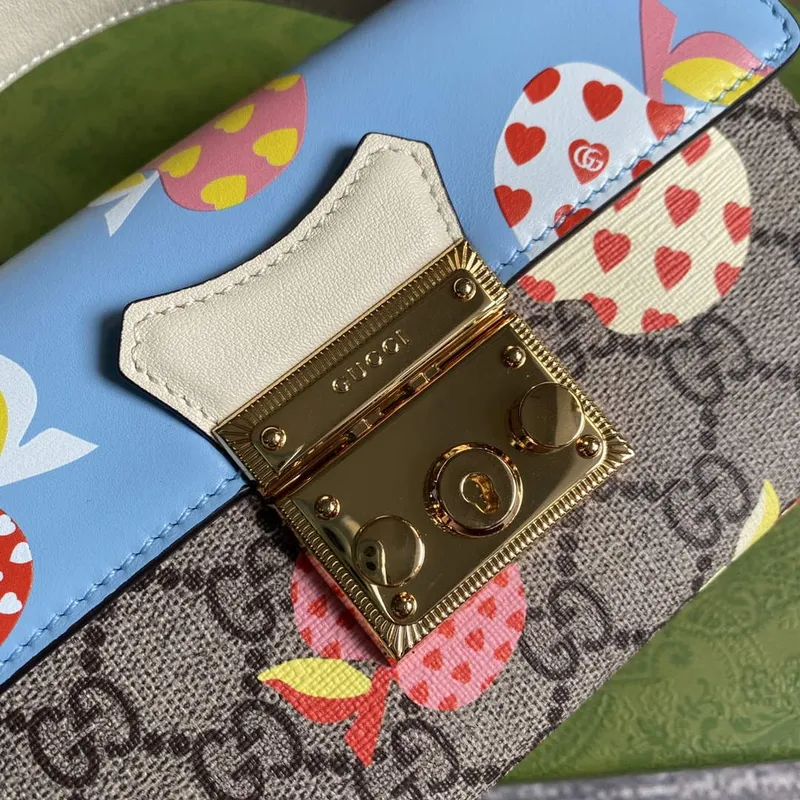 Gucci 652683 Mini Taška s Zámkem Modrá a Bílá