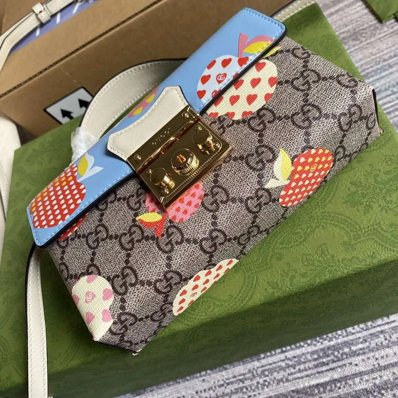 Gucci 652683 Mini Taška s Zámkem Modrá a Bílá