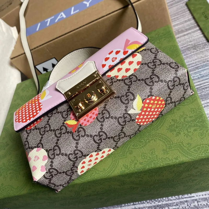 Gucci 652683 Padlock Mini Taška Růžová a Bílá