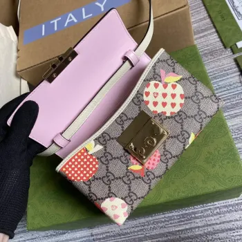 Gucci 652683 Padlock Mini Taška Růžová a Bílá