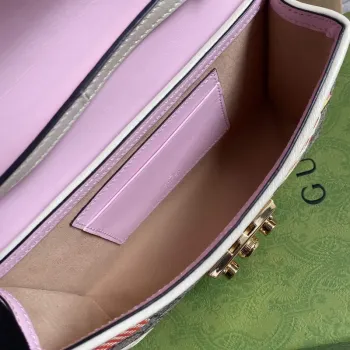 Gucci 652683 Padlock Mini Taška Růžová a Bílá