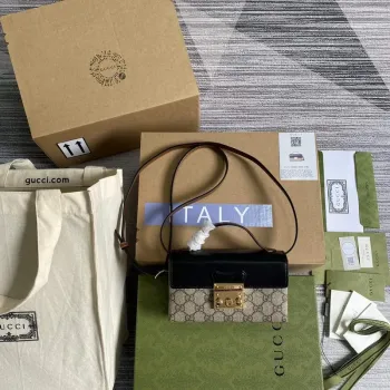 Gucci 652683 Padlock Mini Bag Černá a hnědá