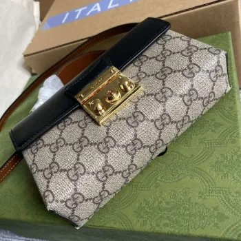 Gucci 652683 Padlock Mini Bag Černá a hnědá