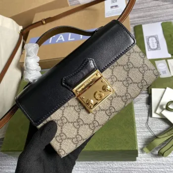 Gucci 652683 Padlock Mini Bag Černá a hnědá