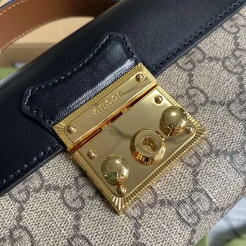 Gucci 652683 Padlock Mini Bag Černá a hnědá