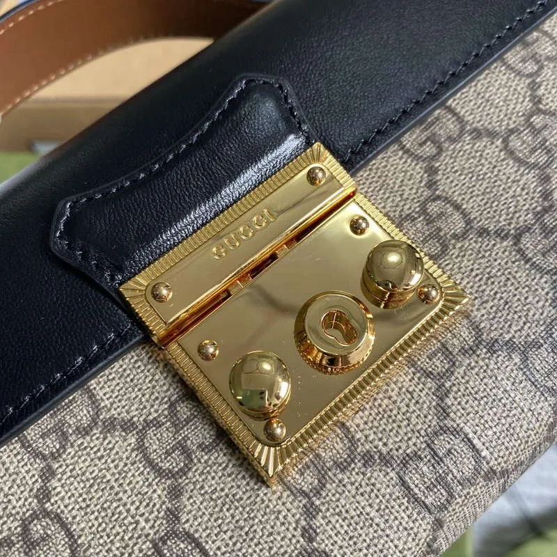 Gucci 652683 Padlock Mini Bag Černá a hnědá