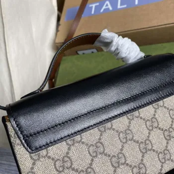 Gucci 652683 Padlock Mini Bag Černá a hnědá