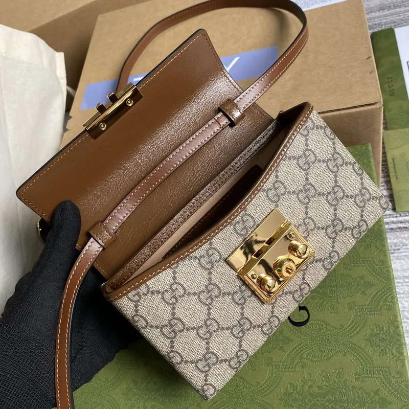 Gucci 652683 Padlock Mini Bag Černá a hnědá