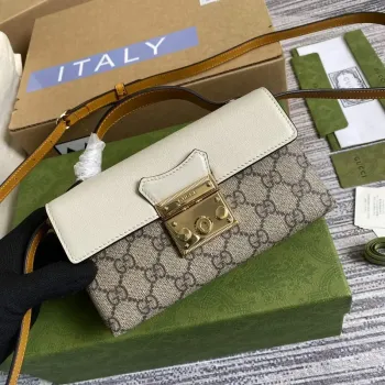 Gucci 652683 Padlock Mini Bag slonovinová a spáleně oranžová
