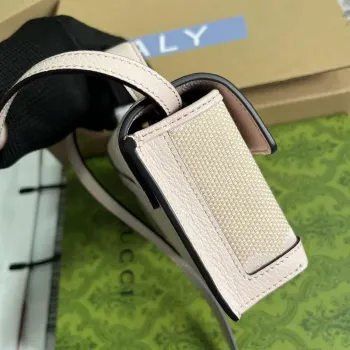 Gucci 652683 Padlock Jumbo GG Mini Taška Světle růžová