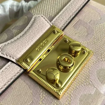 Gucci 652683 Padlock Jumbo GG Mini Taška Světle růžová