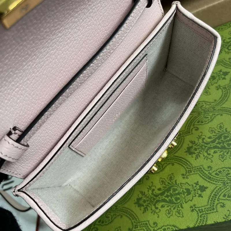 Gucci 652683 Padlock Jumbo GG Mini Taška Světle růžová