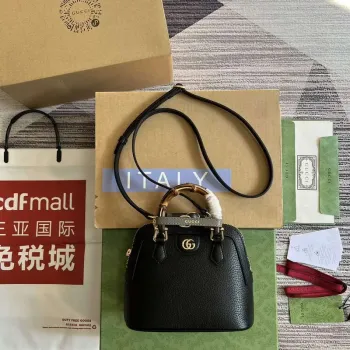 Gucci 715775 Gucci Diana Mini Tote Bag Černá kůže