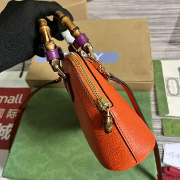 Gucci 715775 Gucci Diana Mini Tote Bag oranžová kůže