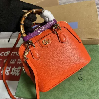 Gucci 715775 Gucci Diana Mini Tote Bag oranžová kůže