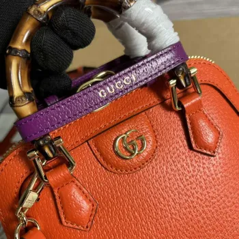 Gucci 715775 Gucci Diana Mini Tote Bag oranžová kůže