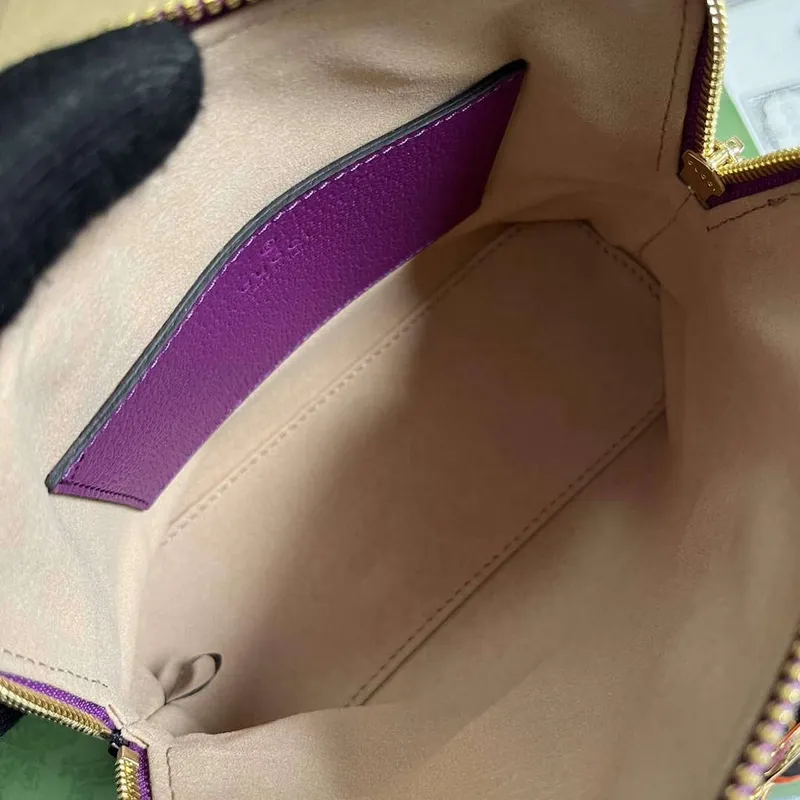 Gucci 715775 Gucci Diana Mini Tote Bag Fialová kůže