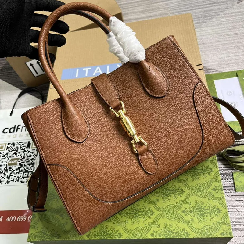 Gucci 727810 Jackie 1961 Malá taška z přírodní kůže hnědá