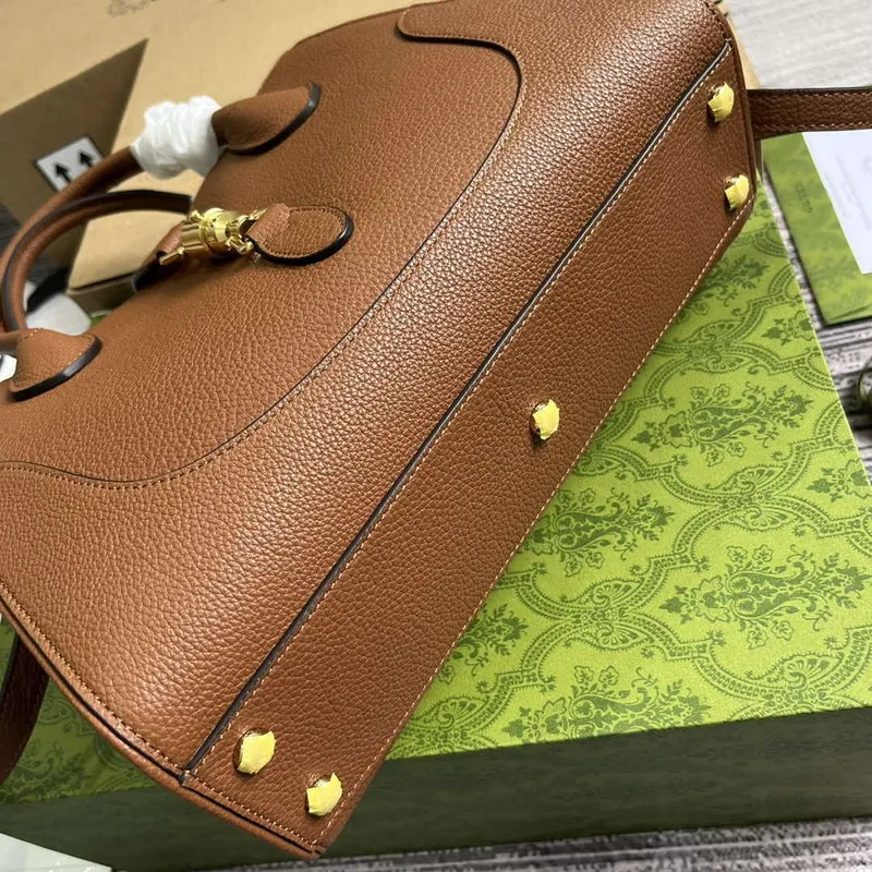 Gucci 727810 Jackie 1961 Malá taška z přírodní kůže hnědá