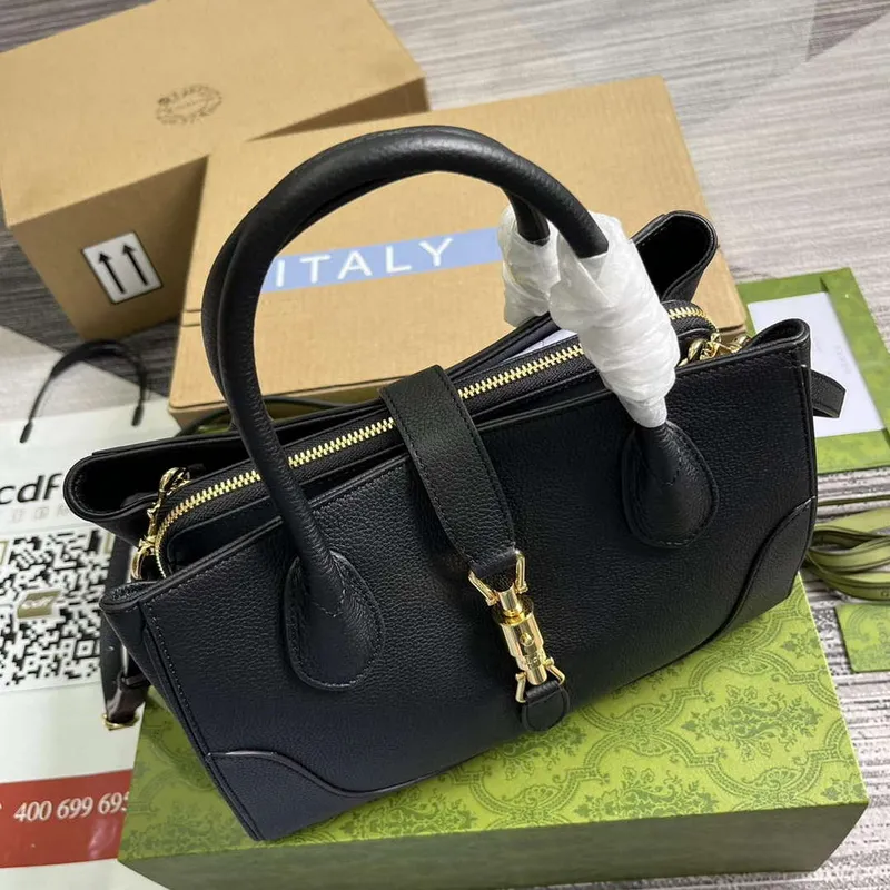 Gucci 727810 Jackie 1961 Malá taška z přírodní kůže černá