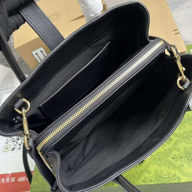 Gucci 727810 Jackie 1961 Malá taška z přírodní kůže černá