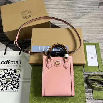 Gucci 739079 Diana Mini Tote Bag Růžová kůže