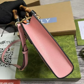 Gucci 739079 Diana Mini Tote Bag Růžová kůže