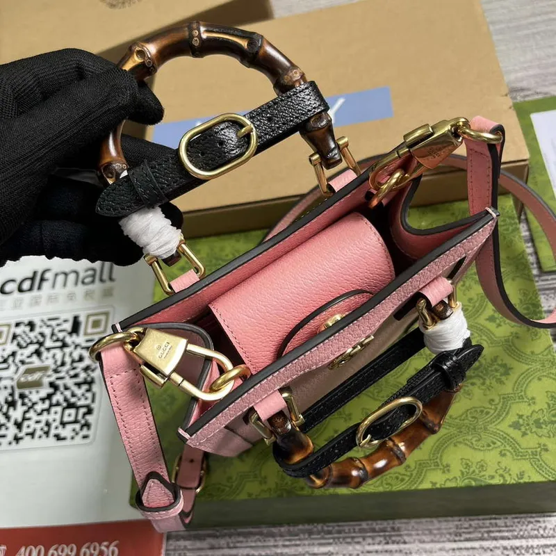 Gucci 739079 Diana Mini Tote Bag Růžová kůže