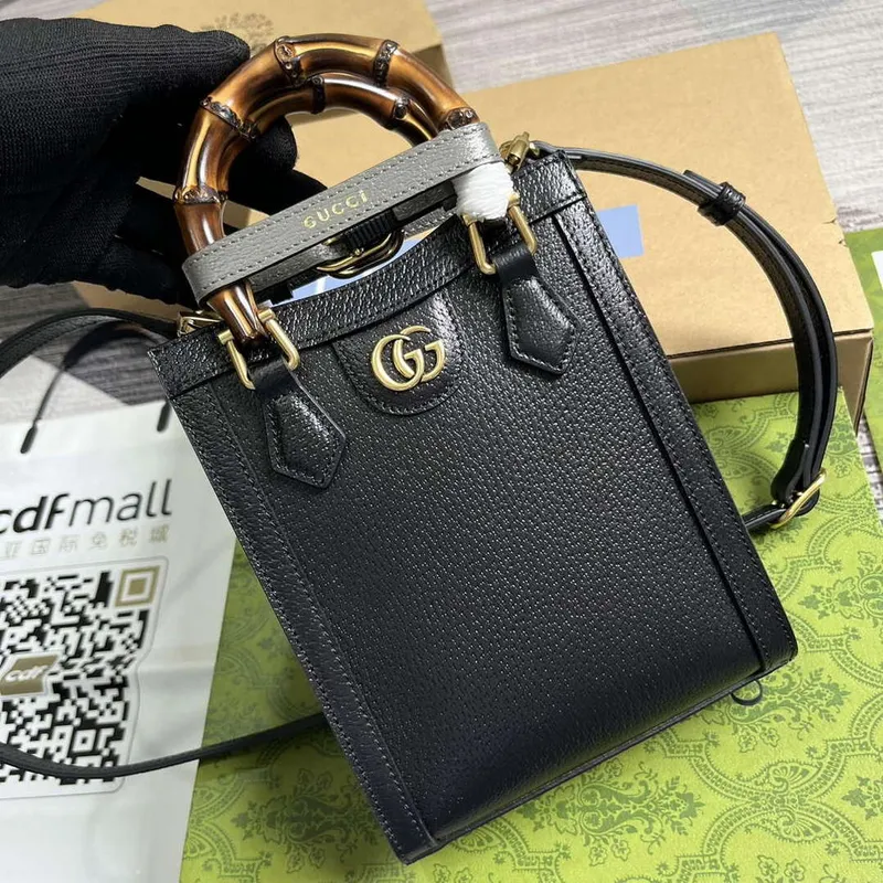 Gucci 739079 Diana Mini Tote Bag Černá Kůže