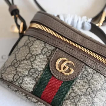 Gucci 699532 Ophidia GG mini taška s horním uchopem Béžová Hnědá