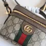 Gucci 699532 Ophidia GG mini taška s horním uchopem Béžová Hnědá