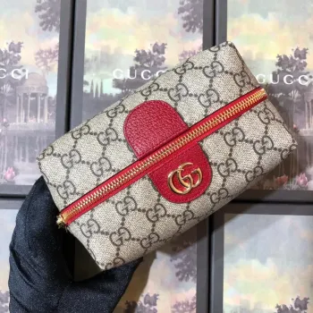 Gucci 611001 GG Ophidia GG kosmetická taška béžová & červená