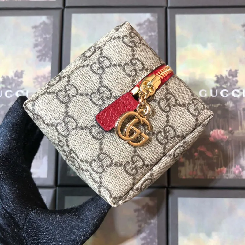 Gucci 611001 GG Ophidia GG kosmetická taška béžová & červená