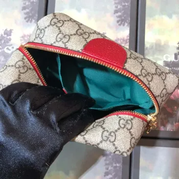 Gucci 611001 GG Ophidia GG kosmetická taška béžová & červená