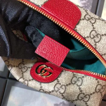 Gucci 611001 GG Ophidia GG kosmetická taška béžová & červená
