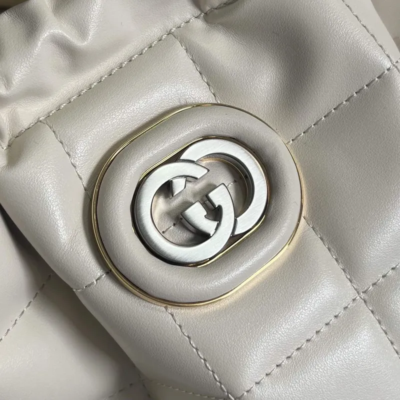 Gucci 746210 Gucci Deco Střední Taška přes Rameno Bílá