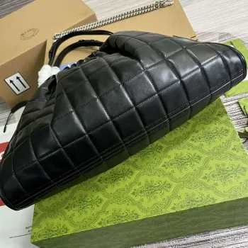 Gucci 746210 Gucci Deco Střední Taška přes Rameno Černá