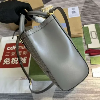 Gucci 728309 GG Matelassé Mini Top Handle Taška Šedá